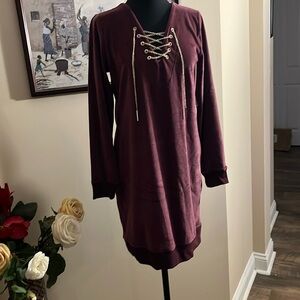 Michael Kors Wine Velvet Dress